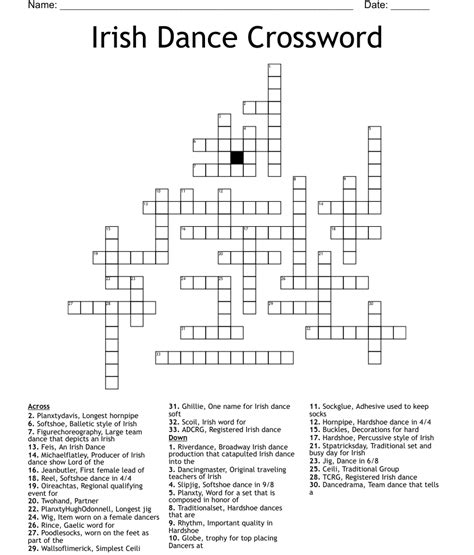 Irish dance crossword. Things To Know About Irish dance crossword. 